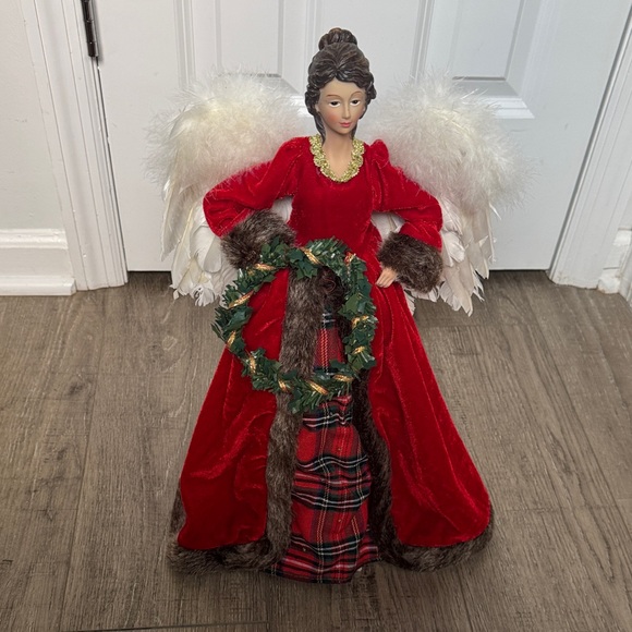 Festive Red Angel Tree Topper (Lights up) - Picture 4 of 13